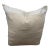 Contemporary Natural Linen Silver Metallic Trim Pillow Cover For Sale