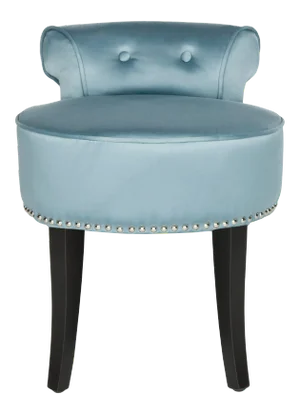 Vanity Stool in Teal & Espresso