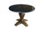 This round dining table combines rustic charm with industrial flair, featuring a carved acacia wood pedestal base and a...
