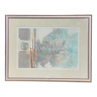 "Striding Moon" Signed Original Monoprint by Robert Alan DeVoe C. 1987 For Sale