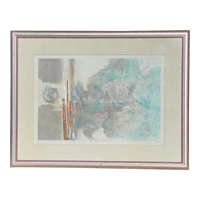 "Striding Moon" Signed Original Monoprint by Robert Alan DeVoe C. 1987 For Sale