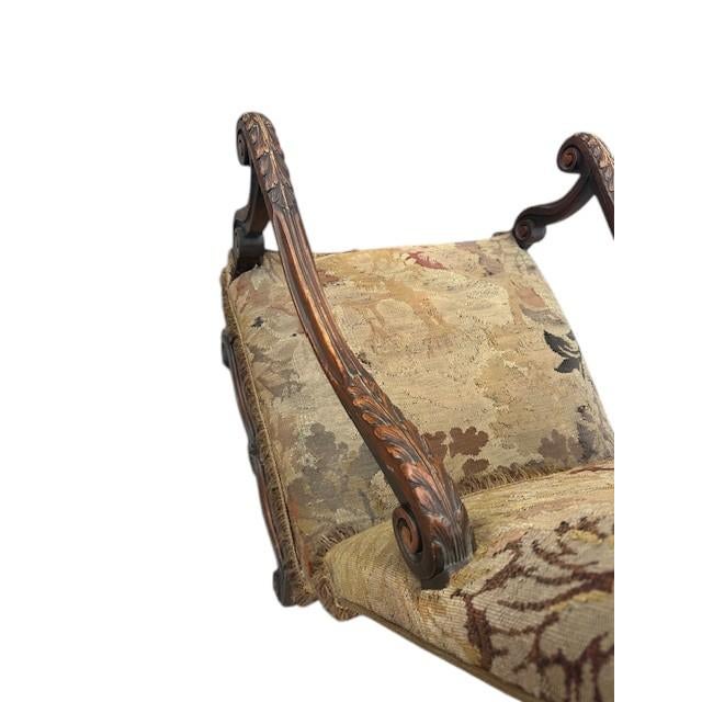 Late 19th Century French Walnut Louis XIII Style Armchair For Sale - Image 4 of 12