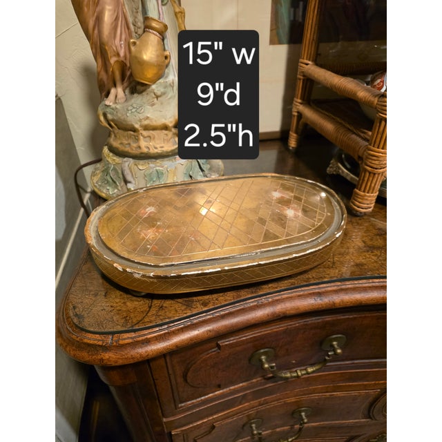 Beautiful antique giltwood dome base...no dome. This has lots of character...old restorations and worn areas.