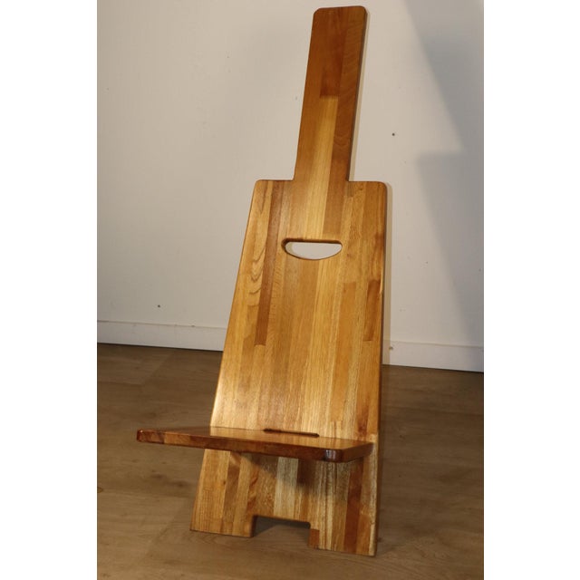 Wood Brutalist Sculptural Lounge Chair in Elm, 1980s For Sale - Image 7 of 18