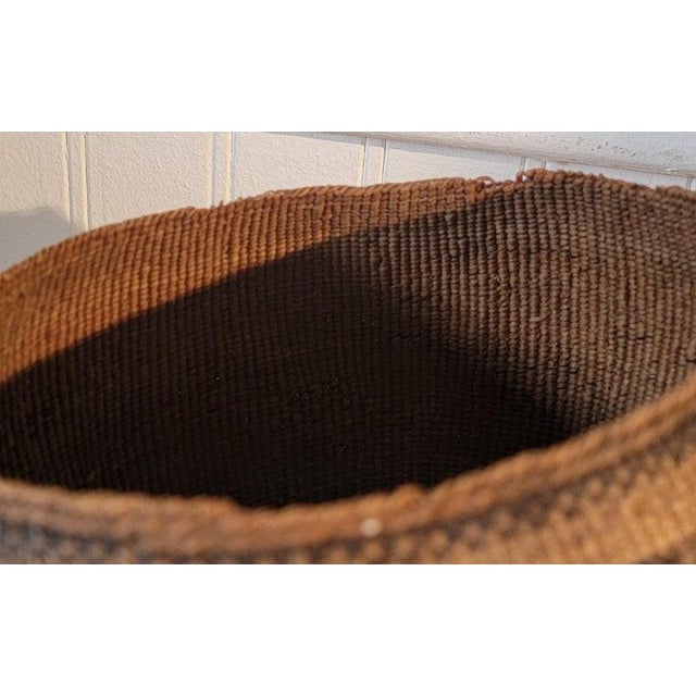 Folk Art 1930s Hand Woven Basket W/Geometric Motif For Sale - Image 3 of 7