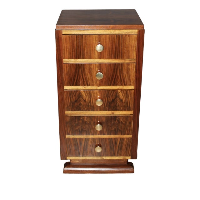 Vintage Art Deco Walnut Chest of Drawers, 1940 For Sale