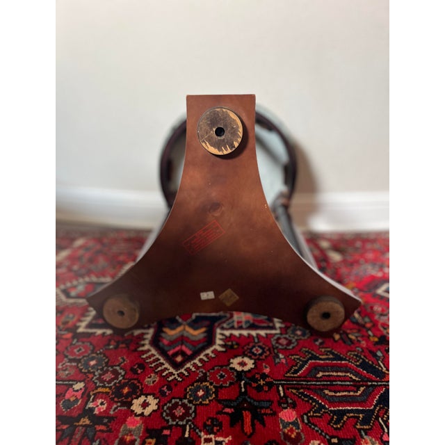 1980s Bombay Company French Empire Neoclassical Style Green Marble Top Side Mahogany Table For Sale - Image 10 of 12