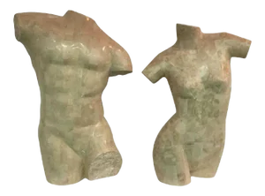 Mid 20th Century Male and Female Tessellated Marble Busts by Maitland-smith - A Pair