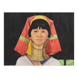 'Portrait of a Woman' by John Norall, Circa 1993, Myanmar Neck Ring, Mill Valley, Mystic Seaport Museum For Sale