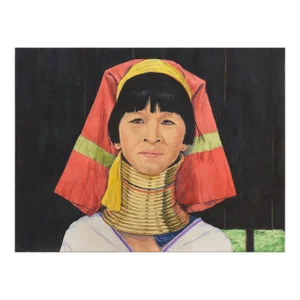 'Portrait of a Woman' by John Norall, Circa 1993, Myanmar Neck Ring, Mill Valley, Mystic Seaport Museum