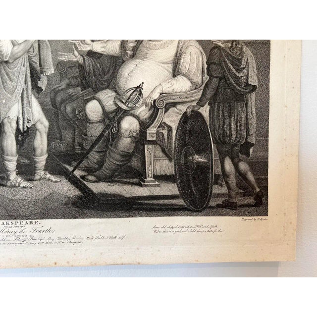 Realism Late 18th Century T. Ryder "Shakspeare - Second Part of King Henry the Fourth. Act Iii. Scene Ii" Engraving C.1798 For Sale - Image 3 of 13