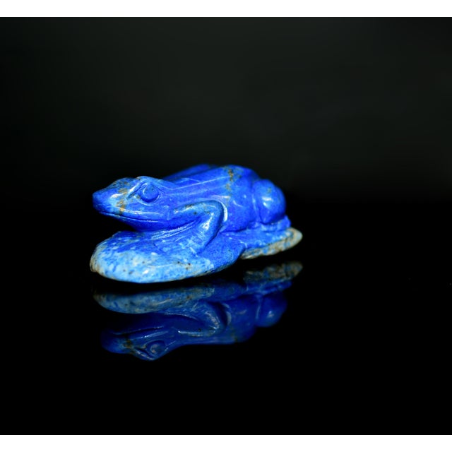 Lapis Lazuli Frog Japanese Antique Blue Gemstone For Sale In Los Angeles - Image 6 of 11