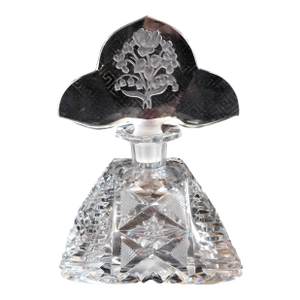 1940s Large Cut Crystal Perfume Bottle