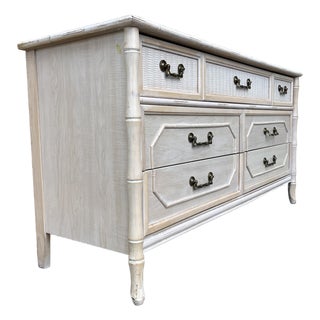 Vintage Hollywood Regency Faux Bamboo Dresser by Broyhill. Circa 1970s For Sale