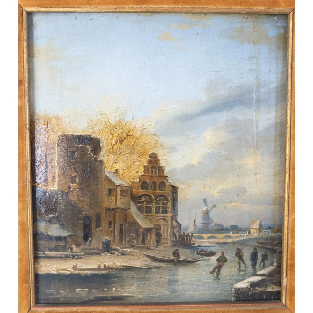 We are selling this nice little Dutch Old Master painting. This painting is executed in oil on chamfered oak wood panel...