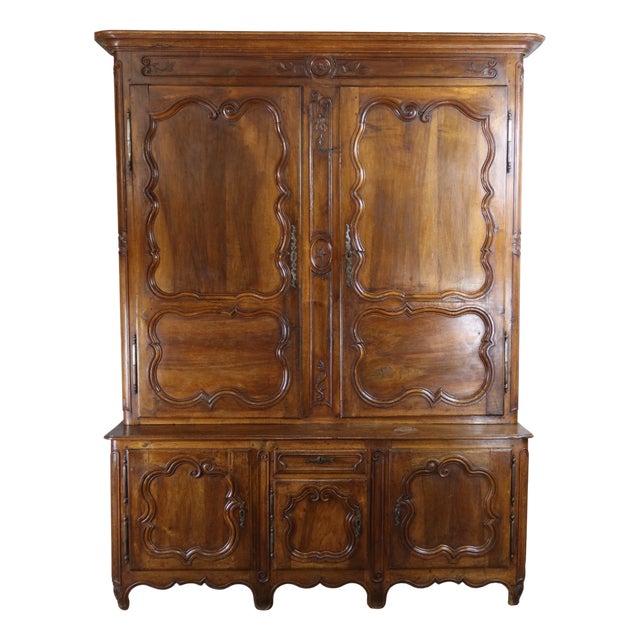 Louis XV Style Walnut Cabinet, 1700s For Sale