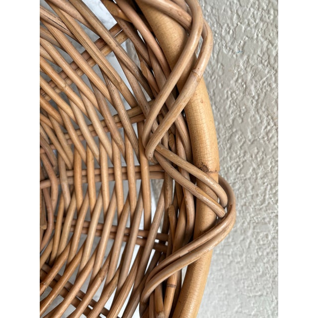 Large Woven Bamboo Wood Elegant Decor Basket For Sale In Sacramento - Image 6 of 7