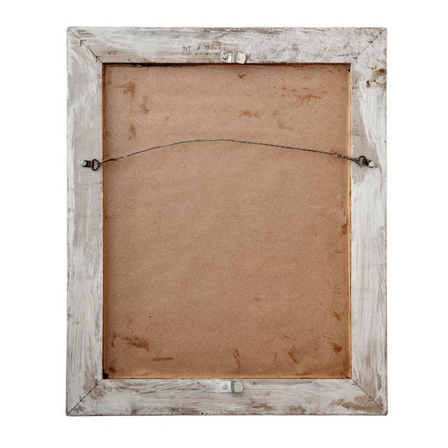Plastic Oyster White on Gold Framed Wall Mirror, Hand-Painted Hardwood/Resin 20th Century For Sale - Image 7 of 7