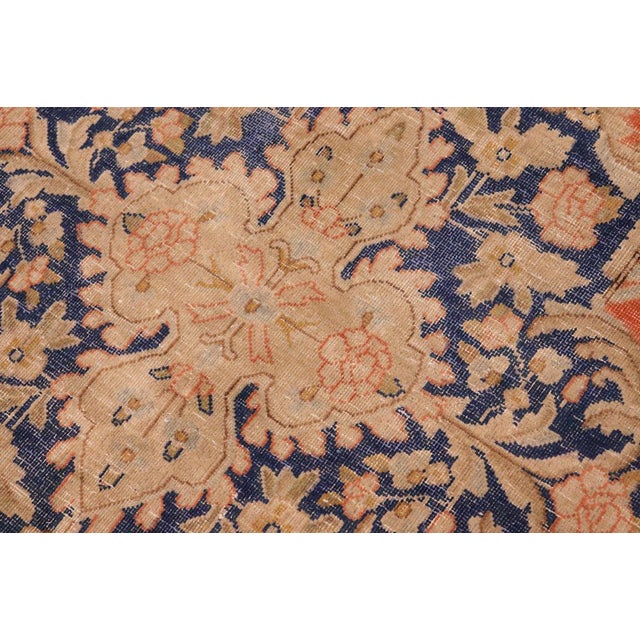 1990s Shabby CHic 1990's Vintage Orange/Blue Wool Rug - 9'8'' X 12'11'' For Sale - Image 5 of 10
