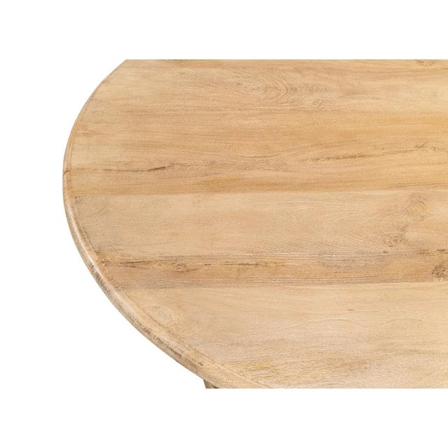 Tan Round Pedestal Dining Table For Sale - Image 8 of 10