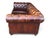 Restoration Hardware Chesterfield Cognac Leather Sofa With Brass Nailhead & Casters For Sale In Los Angeles - Image 6 of 18