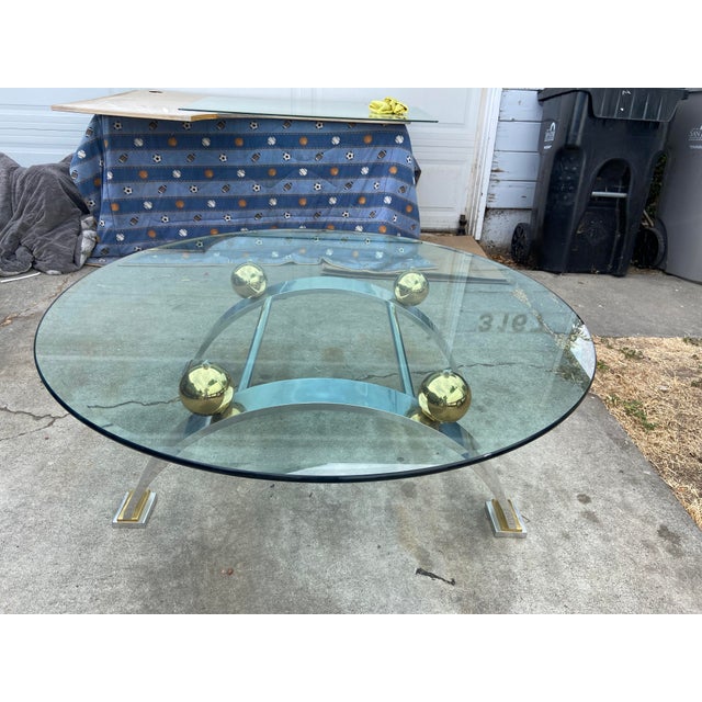 Vintage Space Age Design Chrome and Glass Atomic Coffee Table For Sale In Sacramento - Image 6 of 13
