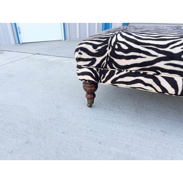 1960s Mid Century Large Zebra Ottoman For Sale - Image 9 of 9