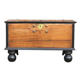 19th Century Antique Indo Dutch Coffer Trunk For Sale