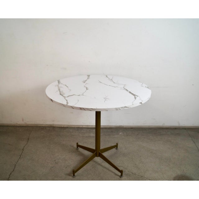 Vintage Midcentury Modern round dining table for sale. The base is original vintage from the 1960's, and was sandblasted...