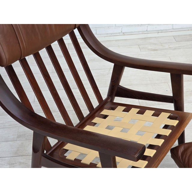 Wood Danish Model GE530 Highback Lounge Chair by H.J. Wegner for Getama, 1970s For Sale - Image 7 of 18