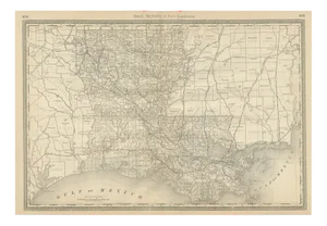 Antique Louisiana Map The Pelican State, Railroads & Counties, 1888