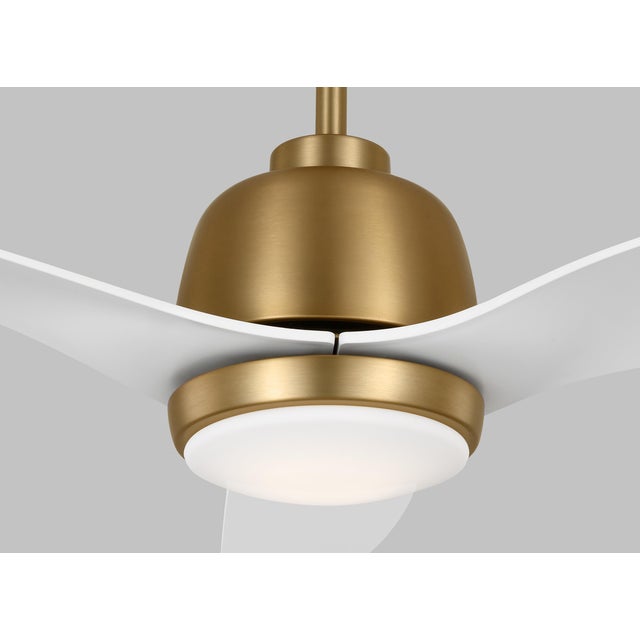 Visual Comfort Fan Avila 54" LED Ceiling Fan in Satin Brass and Matte White For Sale In Greenville, SC - Image 6 of 6