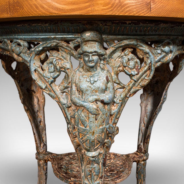 Antique Tavern Table, English, Pine, Cast Iron, Britannia, Pub, Victorian, 1880 For Sale - Image 10 of 12