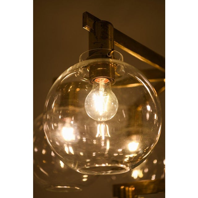 Small Ceiling Lamp in Brass and Glass attributed to Hans-Agne Jakobsson, 1950s For Sale - Image 10 of 12