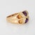 Modern 80s Portuguese Ring Amethyst Citrine Diamond 19k Yellow Gold Sz 6.5 Fine Jewelry For Sale - Image 3 of 7