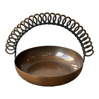 Vintage Modernist Sculptural Hand Wrought Copper Vessel With Handle by Frank Rebajes, Circa 1940s-50s For Sale