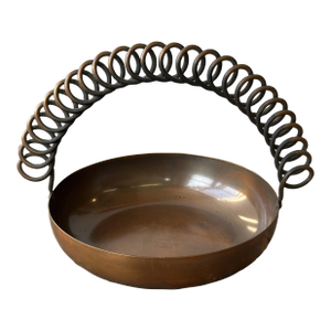 Vintage Modernist Sculptural Hand Wrought Copper Vessel With Handle by Frank Rebajes, Circa 1940s-50s