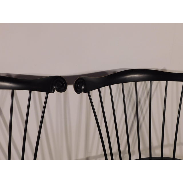 Massive Pair Vintage D R Dimes Style Painted Comback Windsor Arm Chairs For Sale - Image 4 of 15