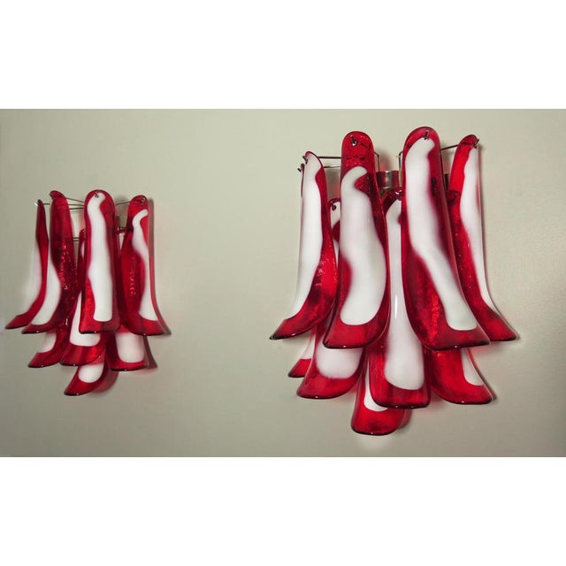 Metal Italian Petal Murano Sconces, 1990s, Set of 2 For Sale - Image 7 of 13