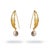 Brass Chunky Gold Hook Baroque Pearl Drop Earrings, A Pair For Sale - Image 8 of 8