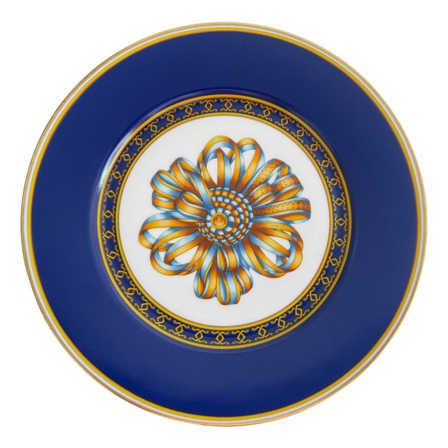Cocarde De Soie Breakfast Plate from Hermès, 1980s For Sale