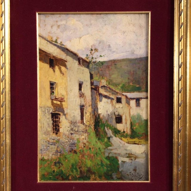 Italian Artist, View of Houses, 1930, Oil on Board, Framed For Sale - Image 4 of 16