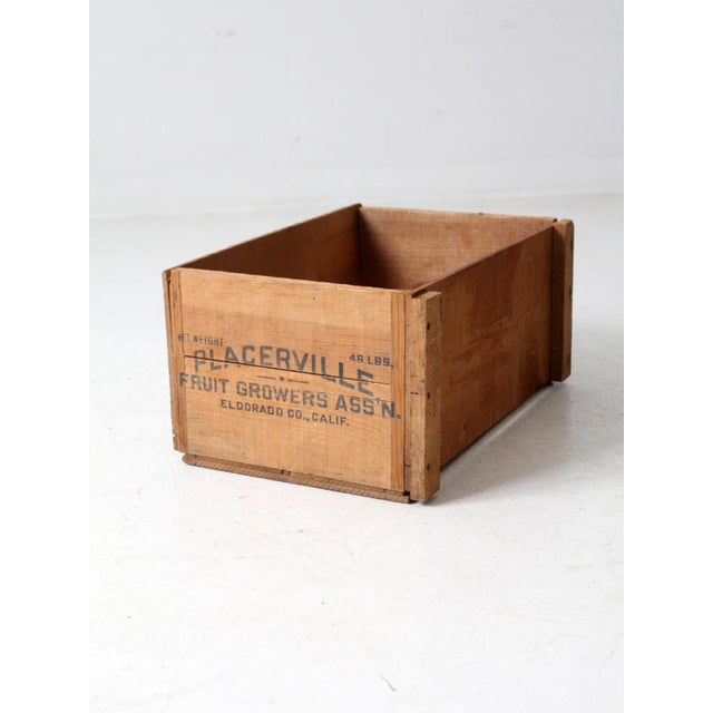 Farmhouse Vintage Placerville Fruit Crate For Sale - Image 3 of 11