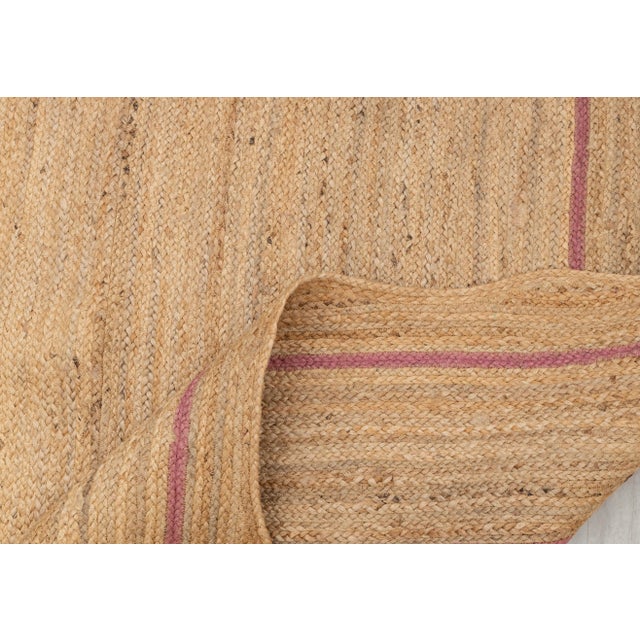 Pink Natural Jute Wave Scallop Rug 9x12 Ft. For Sale - Image 12 of 12