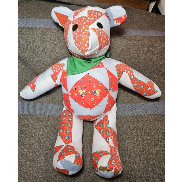 Vintage Quilted Bear For Sale - Image 11 of 12