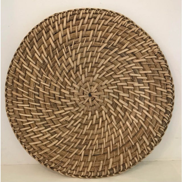 Mid 20th Century Vintage Natural Woven Round Trivet For Sale - Image 5 of 5