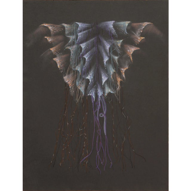 Orange Patricia A. Pearce "Ruffled Kimono (Orange, Teal, and Purple)" Realism Gouache on Paper 1980s For Sale - Image 8 of 8