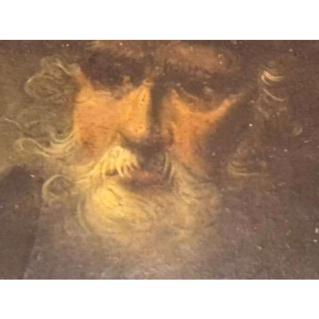 Rustic Miniature Tronie of a Bearded Old Man, Follower of Sir Peter Paul Rubens, 1700s For Sale - Image 3 of 7