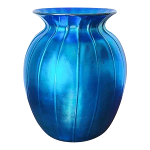 Vintage Large Iridescent Vase in Blue Glass (Signed Lundberg Studios 2000)