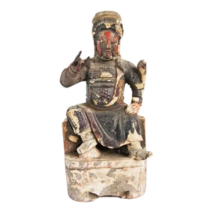 Antique Wood Carved Emperor Figure
